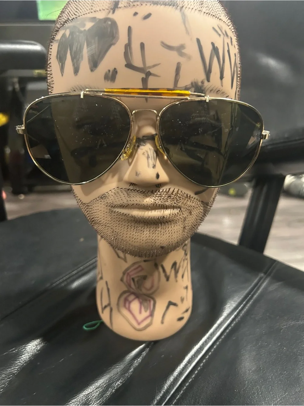 Aviator Gold Frame Sunglasses with Dark Lenses